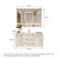 Meuble-lavabo mural moderne en bois d'hévéa crème avec armoire à miroir Smart Modern-1947067288