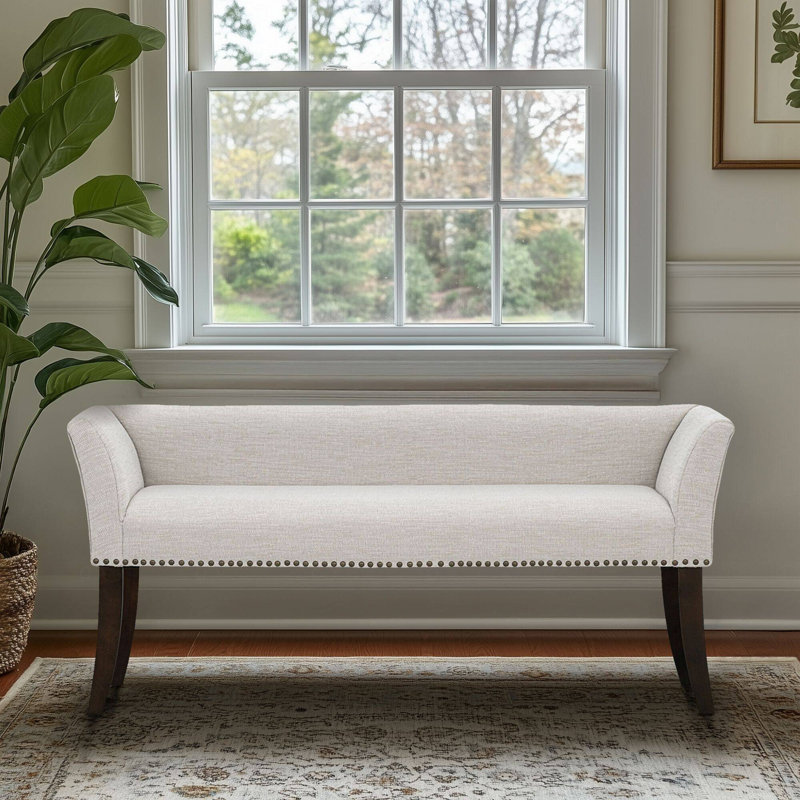 Banc rembourré en polyester Dalice, Noir, noir, noir, noir, Beige