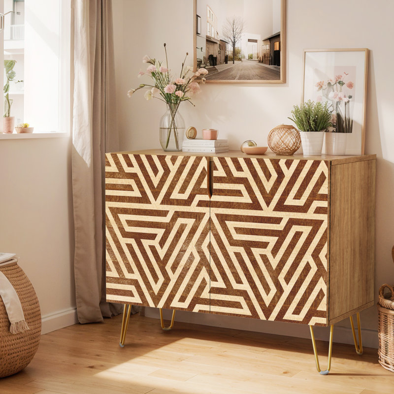 35'' Sideboard, Mid-century Lines Brown