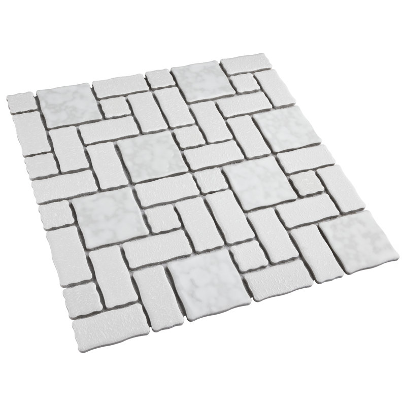 Academy Random Sized Porcelain Versailles Mosaic Wall & Floor Tile, White