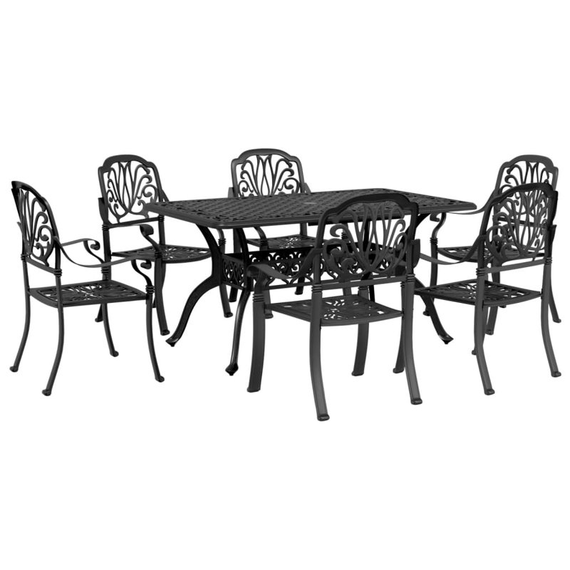 Patio Dining Set with Rectangular Table, 6