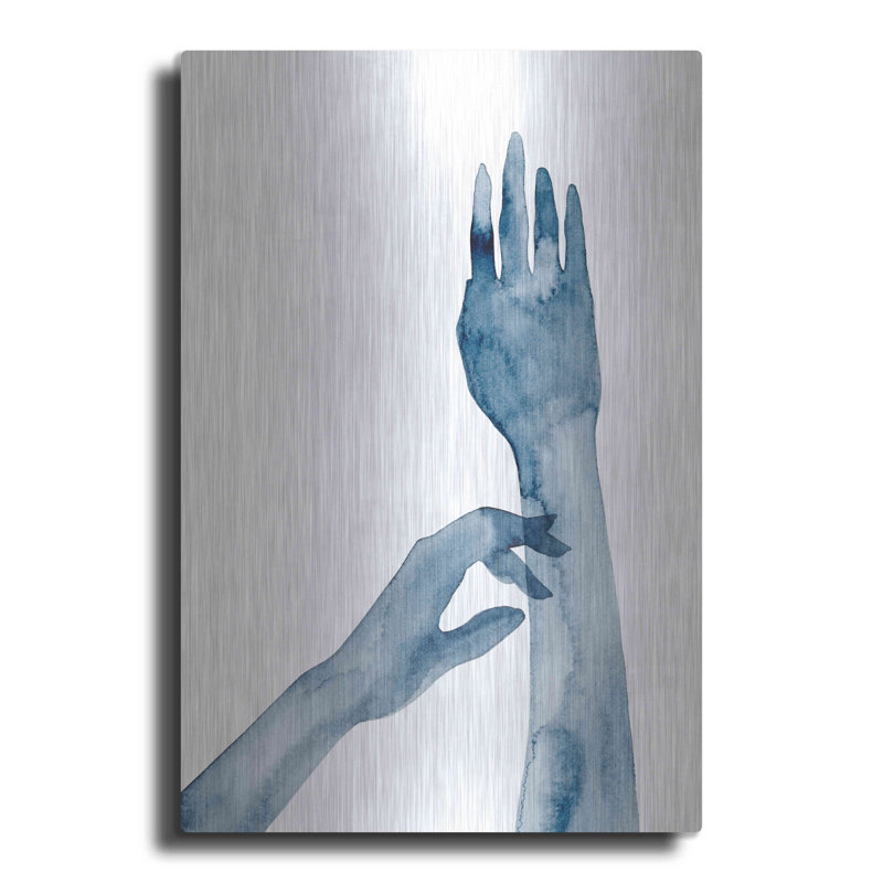 Art mural en métal Winston Porter «Shadow Hands II» par Grace Popp, H 36 po x l 24 po