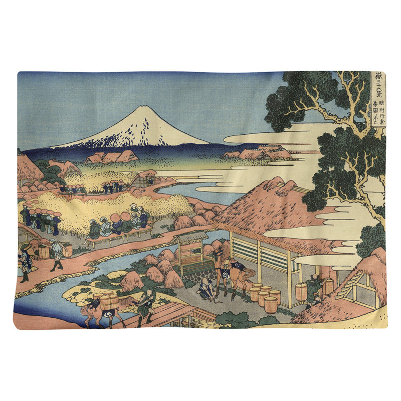 Récapitulatif 18" the tea plantation of katakura Katsushika Hokusai, Brun clair, Polyester sergé