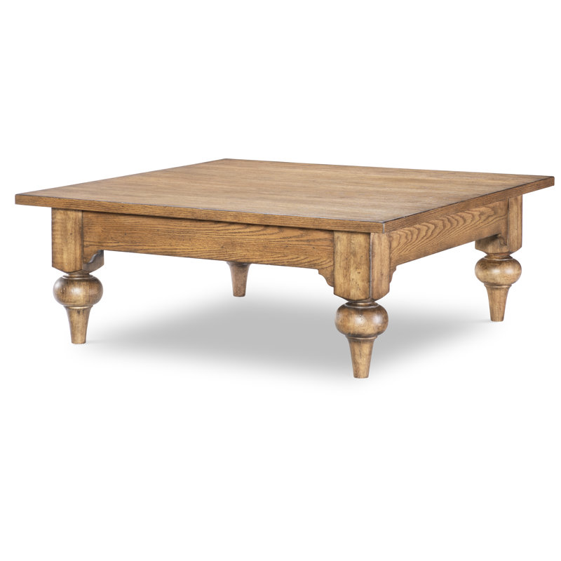 Table basse Country Living Vintage Market Square (1 tiroir, plateau en bois), Brun