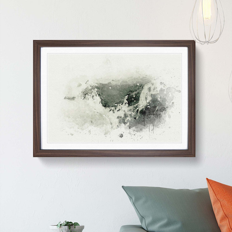 The Jurassic Coast in England in Abstract - Picture Frame Painting Print, 36cm H x 48cm W x 2cm D, Walnut Framed