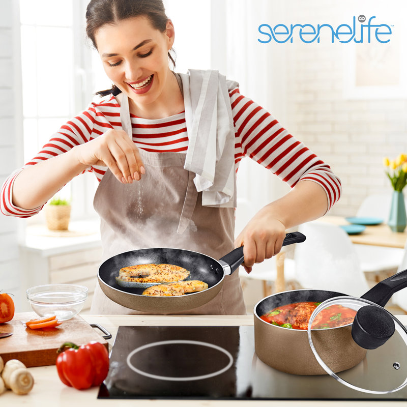 Gold Non-Stick Aluminum 6-Piece Cookware Set
