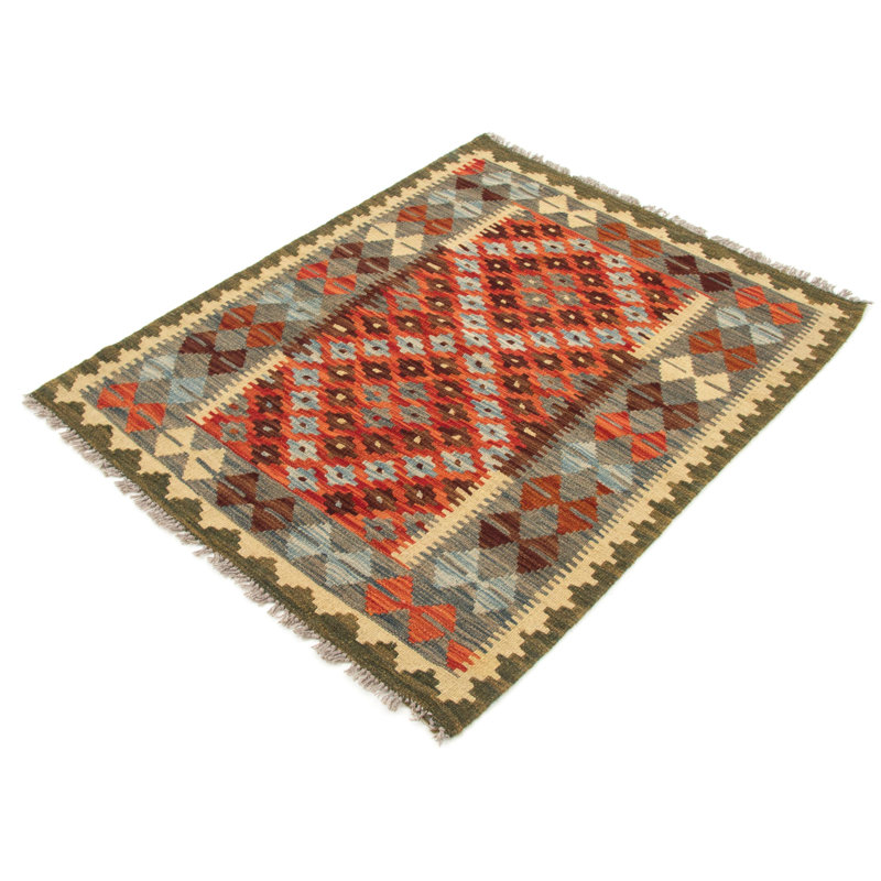 Geometric Wool Hand Woven 92cm X 119cm Area Rug