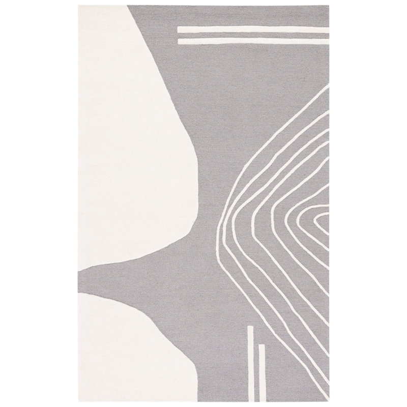 Tapis gris / ivoire Arabelle 860, Rectangle 6 pi x 9 pi