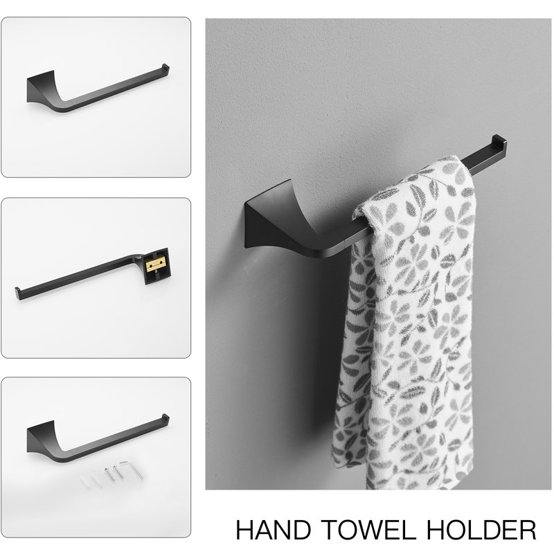 4 - Piece Bathroom Hardware Set, Black