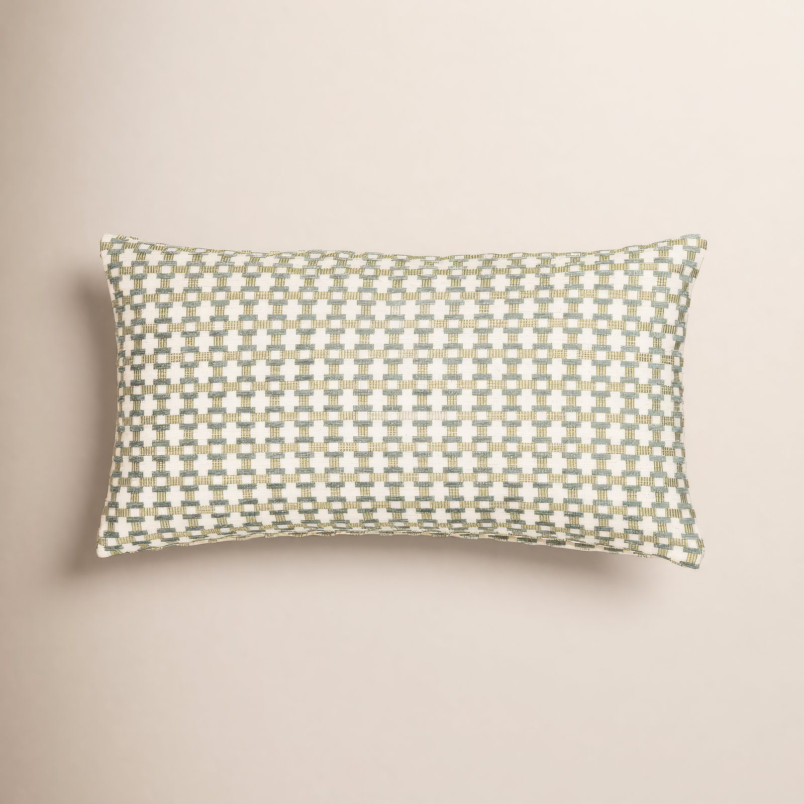 Siscovers 26" x 14" Pillow Cover & Insert, Green Geometric, Polyester