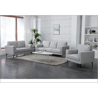 Chaise d'appoint gris clair avec pieds en métal