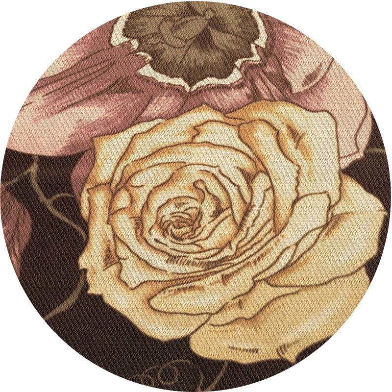 Performance Wool Floral Indoor Rug, Round 8'