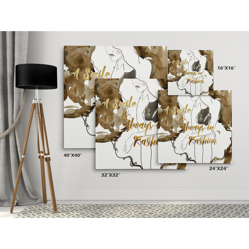 Croquis de mode - impression d'art graphique, H 16 po x l 16 po x P 1,5 po, Toile tendue