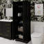 Storage Cabinet With Two Doors For Bathroom, Office, Adjustable Shelf, MDF Board, Black-823102706