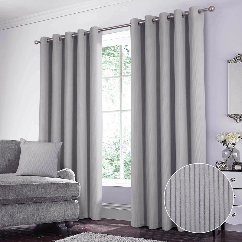 Rylaey Blackout Curtain Pair, Grey, 114cm Width x 137cm Drop