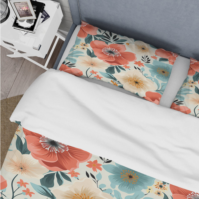 Ensemble de housse de couette Eclectic Floral Collage I - Pastel Colours Pastel
