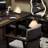 Black L-Shaped Solid Wood desk-108803830-108803828