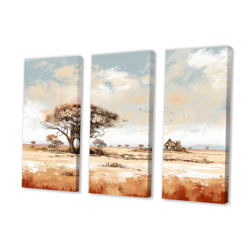 Paysage africain sauvage, ensemble d'art mural africain, H 40 po x l 60 po x P 1 po