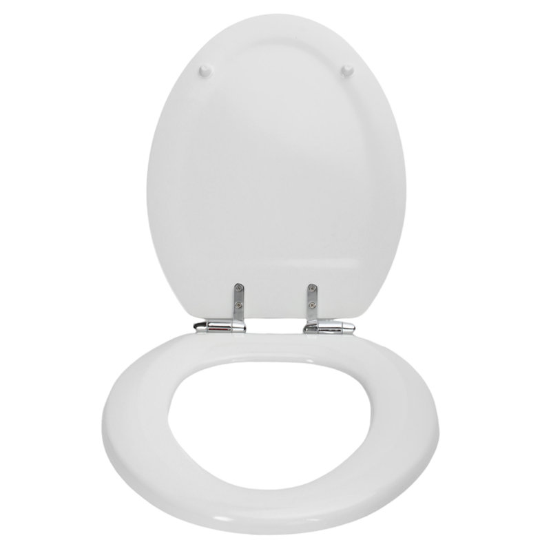 Siège de toilette allongé Dalton, Blanc