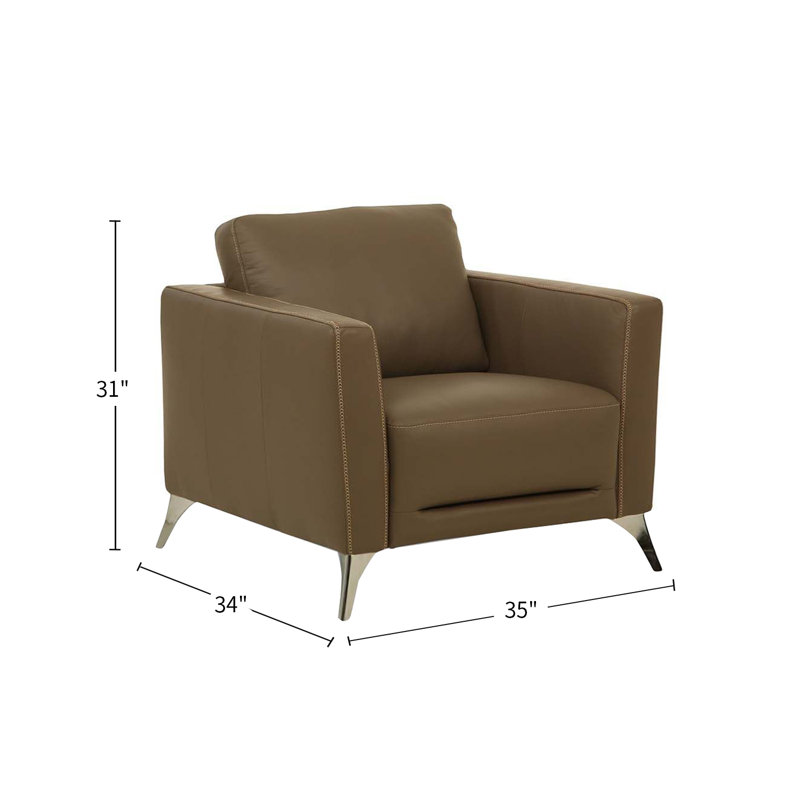 Fauteuil en cuir Aaronette, Tan