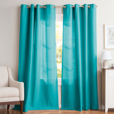 Loha GT Aaliyah Solid Color Semi-Sheer Grommet Curtain Panels