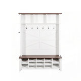 4-in-1 Hall Tree with 6 Hooks with Adjustable Shelves