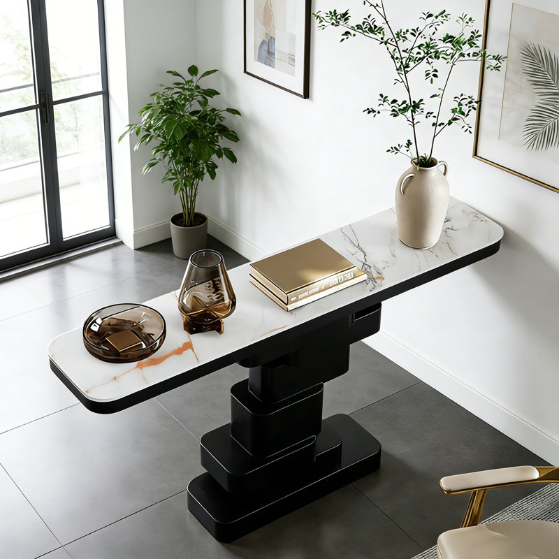 Modern Luxury Sintered Stone Top Console Table