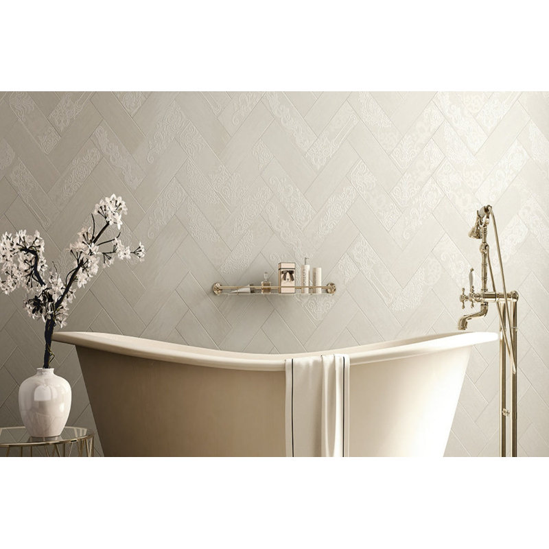 4" x 12" Ceramic Tile, Creme