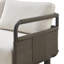 Broyeur à vin 93 po Brampton Canapé modulaire extérieur gris en métal avec coussins blanc cassé