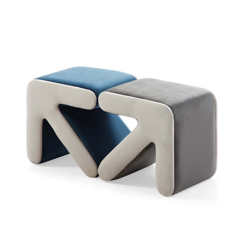 Banc de chaussures gris en velours pour hall d'entrée - pour repose-pieds, Gris
