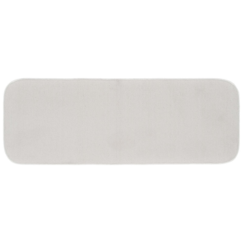 Monarrez Nylon Bath Rug with Non-Slip Backing, White, Single- 60" L x 22" W