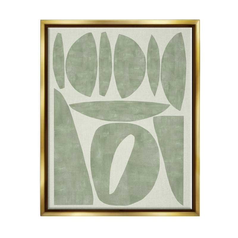 «Wrought Studio ™ Modern Green Shapes», encadrée par Flore Kouta, H 21 po x l 17 po x P 1,7 po