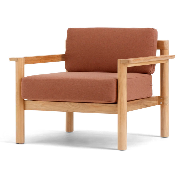 Haven Outdoor Teak Armchair, Sunbrella Rust