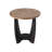  Rustic Farmhouse Round End Table, Storage Shelf for Living Room, Black-1441001854