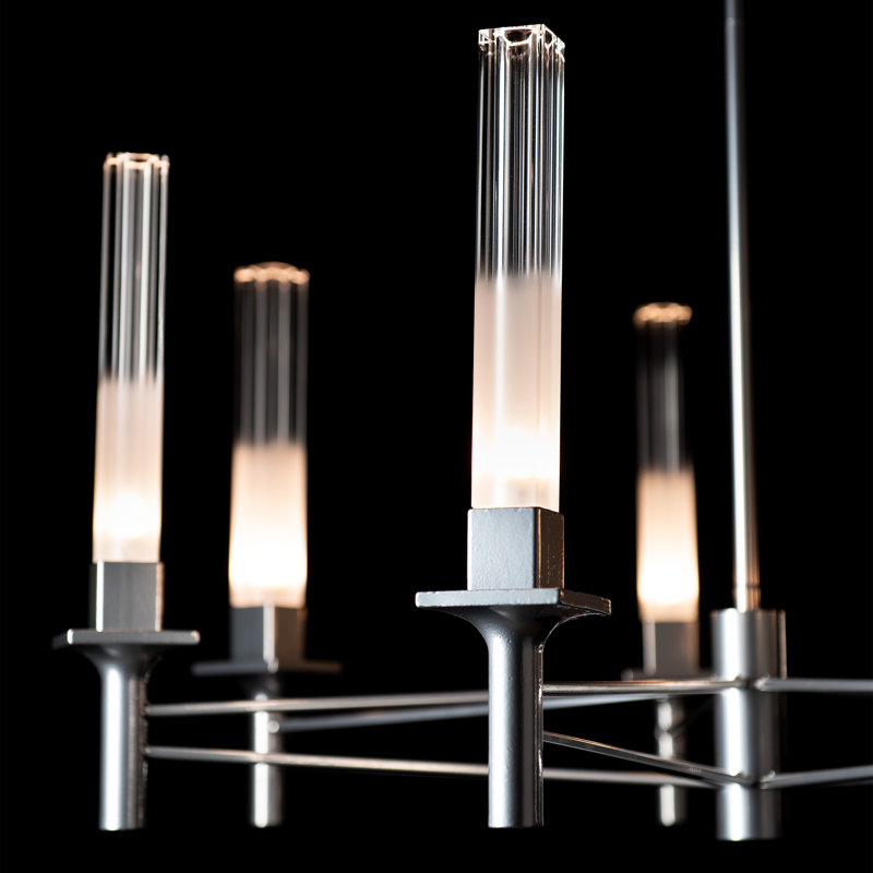 Truss 7-Arm Round Chandelier, Sterling