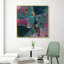 «Teal Abstract Block» par Willowbrook, art mural encadré