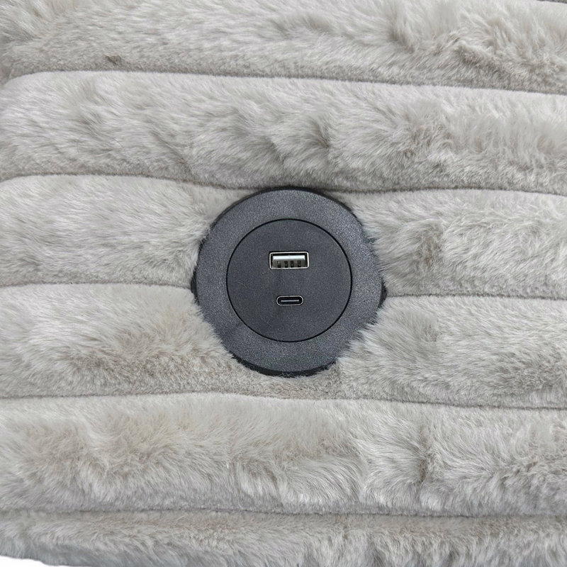Très grand canapé-lit Cuddler avec porte-gobelet et USB, fauteuil d'appoint de salon, taupe, Taupe