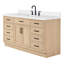 Meuble-lavabo simple en bois massif 66 po avec plateau en quartz blanc Thornaby-1146177494-1160528166