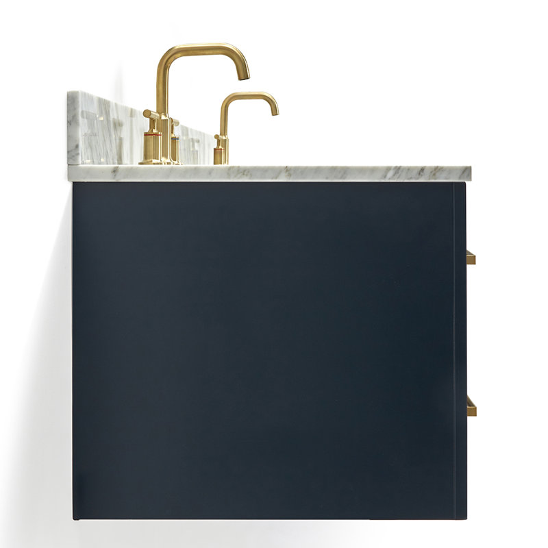 73'' W Double Vanity, Midnight Blue, Satin Brass