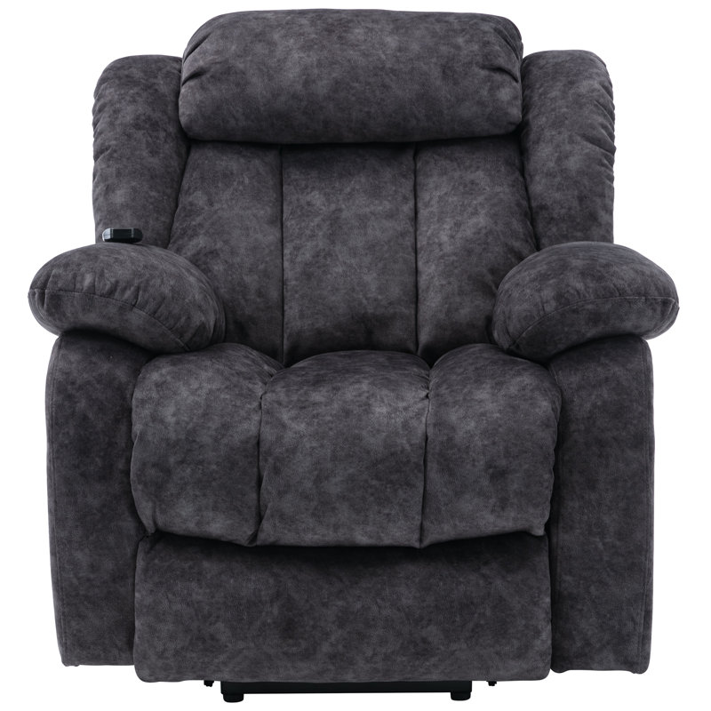Northchase 96cm Wide Velvet Lift Assist Standard Recliner with Massager, Grey
