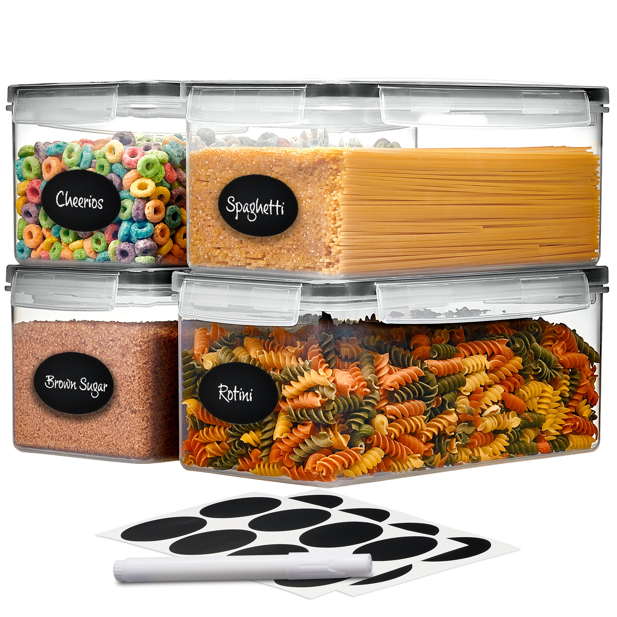 DwËllza Kitchen Airtight Food Storage Bpa Free Containers Set With Labels And Marker And Reviews 4703