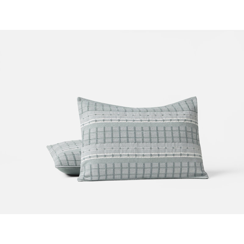 Housse de coussin Sea Ridge, H 14 po x l 20 po, Lagune rayée, Rectangulaire