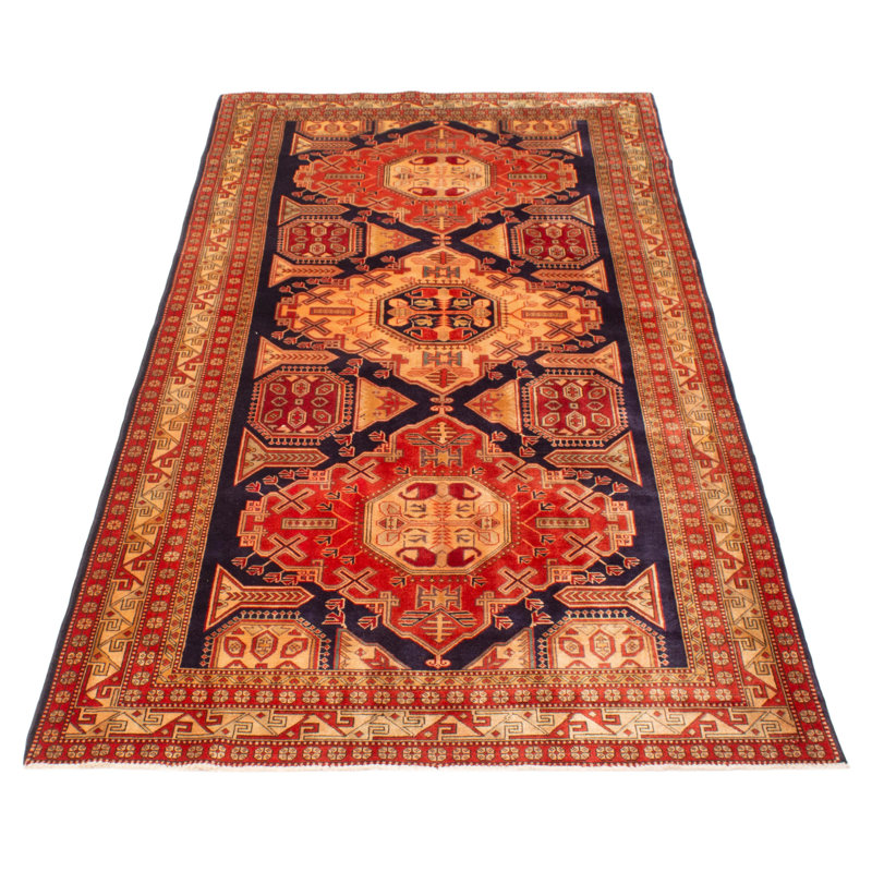 Tapis bleu foncé noué à la main One Of Kind Kayseri 5 pi 3 po x 9 pi 10 po