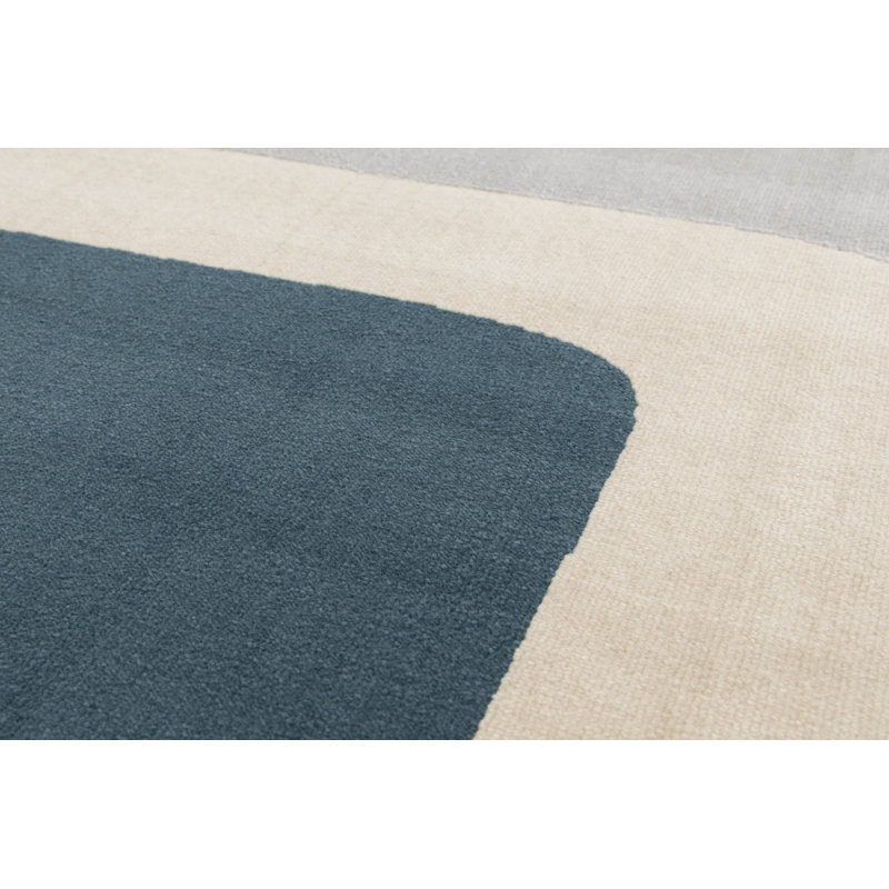 Odoaker Machine Woven Black/Blue/Cream/Grey/Yellow Indoor Rug, Rectangle 120 x 170 cm