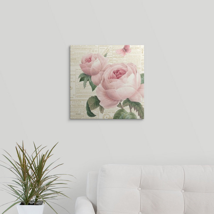 «Roses in Paris VI» par Katie pertiet, impression, H 35 po x l 35 po x P 1,5 po, Toile