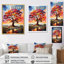 Baobab africain aux couleurs de l'arc-en-ciel IV - Décoration murale arbre baobab-97171297-97171298