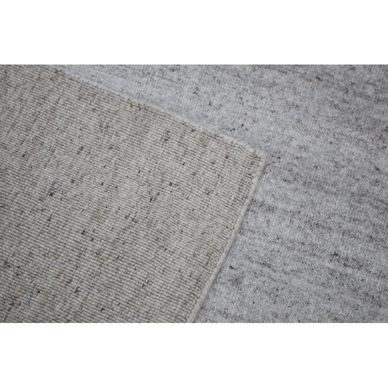 Tapis beige | Tapis tissé à la main en laine et bambou, Rectangle de 5 pi x 8 pi