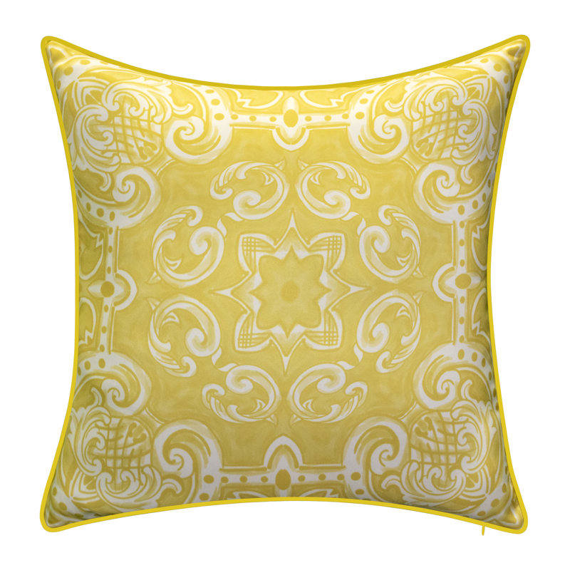 Coussin décoratif intérieur et extérieur Alhambra, Jaune
