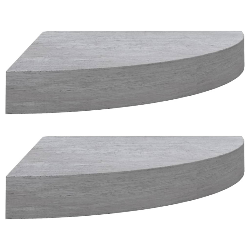 Braily 2 Piece Triangle Corner Shelf, 3.8cm H x 25cm W x 25cm D, Concrete Grey