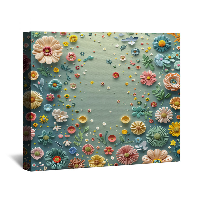 Papier peint floral sur toile - Décoration murale nature en plusieurs tailles, 16 po x 16 po